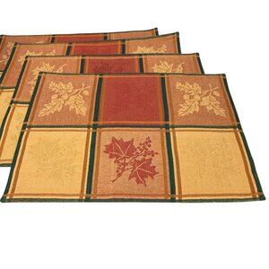 Autumn Leaf Placemats Set of 4 Orange Yellow Cotton Tapestry Bed Bath & Beyond